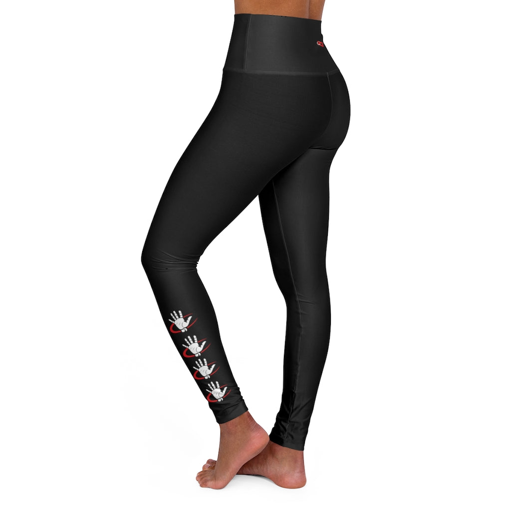 RCS High Waisted Yoga Leggings - Black/White